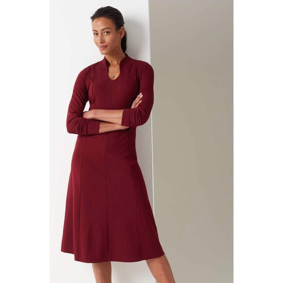 J Jill Size Medium Wearever Double-Face Jersey Dress in Crimson Red Quiet Luxury - Picture 1 of 12